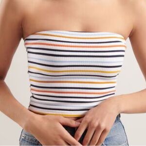 Garage Multicolor Striped Tube Top